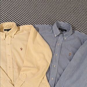 Ralph Lauren Yellow and Blue Casual Button Down Shirts